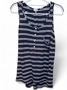 Splendid Navy Blue and White Striped Tank Top Women’s Size Medium